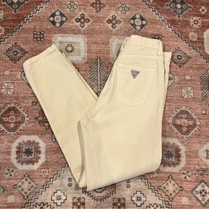 Vintage Guess Pastel Yellow High Waisted Jeans